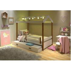 Imagem de Cama Heliz Com Auxiliar Luzes De Led E Pés Madeira - Casa E Bebê Shop