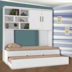 Imagem de Jogo De Quarto Chiara 3 Peças - Módulo Aéreo, Cama E Cama Auxiliar - P