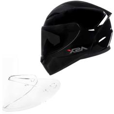 Imagem de Capacete Masculino Feminino Asx City Preto Moto Viseira Fume