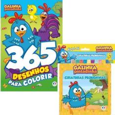 Imagem de Kit Livro Galinha Pintadinha - 365 Desenhos para Colorir + Banho Galin