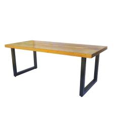 Imagem de Mesa Industrial Detroit Madeira Maciça 2,00m Ferragem Preta