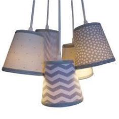 Imagem de Lustre Pendente em Cacho Tecido Chevron Mix Crie Casa  e 