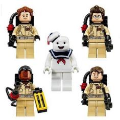 Imagem de Kit 5 Bonecos Caça Fantasmas Ghostbusters Bloco De Montar