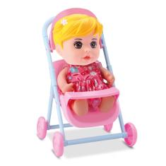 Boneca barbie gravida mais carrinho bebe