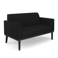 Imagem de Sofá Namoradeira Base de Madeira Fixa Preto Marisa Linho Preto A79 D03 - D'Rossi