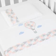 Imagem de Jogo De Lençol Para Berço Americano 100% Algodão Menina - Caspani Enxo