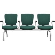 Imagem de Cadeira Longarina 3 Lugares Aeroporto Recepção Cromado Baixa Flexi P03