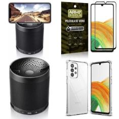 Imagem de Capa Samsung A33 5G + Som Bluetooth Potente Q3 + Película 3D - Armyshi