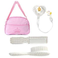 Imagem de Bolsa Maternidade Rosa Com Pentinho E Escovinha Para Boneca - Saída Ma