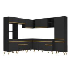 Imagem de Cozinha Completa De Canto Veneza Gb Mp2047 Com Armário E Balcão Preta