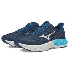 Imagem de Mizuno Tênis de corrida masculino Wave Sky 8, Bl Wng Teal Sil, 42