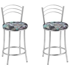 Imagem de KIT 2 Banquetas Cromadas Bc26-c - E507 Cromado/Preto