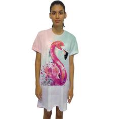 Imagem de Vestido T-shirt Estampa Flamingo em malha com elastano