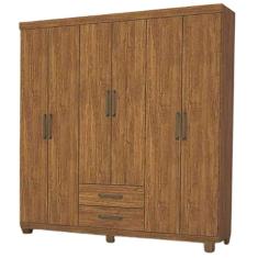Imagem de Guarda Roupa Aries Casal 6 Portas 2 Gavetas Carioca Cor Freijó