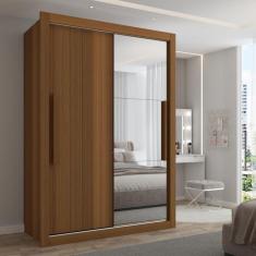 Imagem de Guarda-Roupa Solteiro Cardiff 2 Portas 2 Gavetas com Espelho Cinamomo - Panorama Móveis