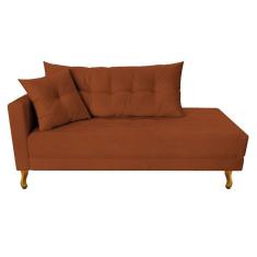 Imagem de Recamier Azura 160cm Com Almofada Lado Direito Suede Cor Terracota
