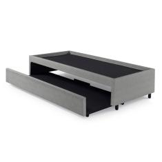 Imagem de Bicama Box Para Dois Colchões Viúva 120x203 Courino Linho Cinza