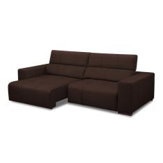 Imagem de Sofá Decorativo Barbosa 3 Lugares Sala De Estar 250cm Reclinável E Retrátil Couro Marrom Chocolate