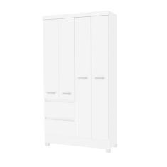 Imagem de Guarda Roupa Solteiro 4 Portas 2 Gavetas MDP Branco - San Marino