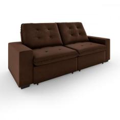 Imagem de Sofá Retrátil E Reclinável 2.00M 4010 Monte Carlo Veludo Fino Tabaco M