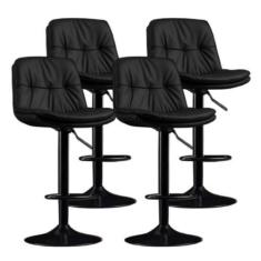 Imagem de Banqueta Alta Giratória Regulagem de Altura Duoffice Kyoto DU76, Preto