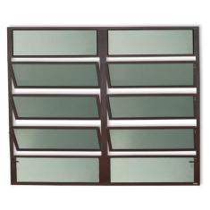 Imagem de Janela de Alumínio Basculante 2 Seções 100x120cm Vidro Mini Boreal Plu