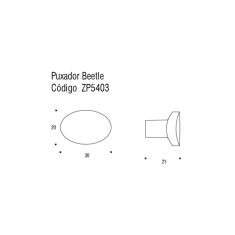 Imagem de Puxador Beetle Sem Base Níquel Velho
