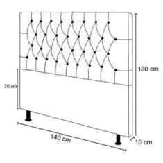 Imagem de Cabeceira Cama Box Casal 140cm Diamante D10 Linho  - Mpozenato