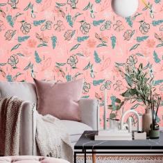 Imagem de Papel De Parede Adesivo Floral N013124 Rolo 0,58X3M