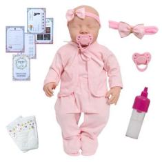 Imagem de Boneca Bebê Reborn Princesa Fofa Levi Enxoval 11 Acessórios - Cegonha