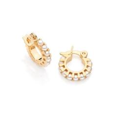 Imagem de Brincos De Ouro 18K Femininos Argola Pérolas Infantil Rommanel 525123