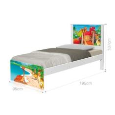 Imagem de Cama Solteiro Adesivada Terra dos Dinossauros
