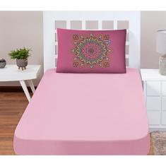 Imagem de Jogo De Lençol Solteiro Soft 2 Peças Cama Fronha Mandala