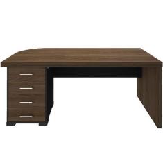 Imagem de Mesa Para Escritório 4 Gavetas Tampo Tamburato Mdp Lado Esquerdo - Art