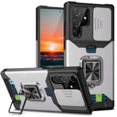 Imagem de Armadura para Samsung Galaxy S22 Ultra Case A12s A32 A52A72 A82 A13 A03 A22 S21 FE Note 20 UltraCom capa de cartão Solt, prateada, para Samsung S22 Plus