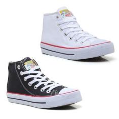 Imagem de Tenis Feminino All Kit 2 Pares Cano Alto Star Botinha Hi Clássico 112