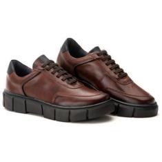 Imagem de Tênis Sola tratorada Premium em Couro de Luxo Masculino-Masculino