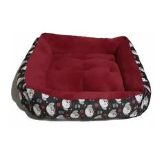 Imagem de Cama Pet Para Cachorro Ou Gato Tamanho Médio 60cm x 60cm Vermelha - ÉD