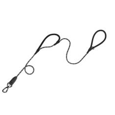 Imagem de PetBonus Coleira de corda resistente para cães, guia de treinamento de animais de estimação forte de 1,8 m com gancho giratório travável e 2 alças acolchoadas confortáveis, coleira de caminhada para