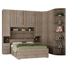 Imagem de Guarda-Roupa De Canto Com Cama Baú Queen-Size E Cantoneira 1219 Castan
