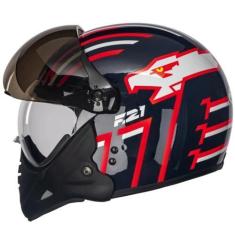 Imagem de Capacete Moto Fechado Peels F-21 Top Gun Azul e Vermelho Masculino e F