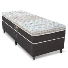 Imagem de Cama Box Solteiro Castor Sleep Classic Hibrido com Molas Ensacadas 64x88x188cm – Branco/Cinza