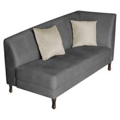 Imagem de Diva Recamier Heitor 160cm Lado Esquerdo Linho Cinza Escuro - Amarena Móveis