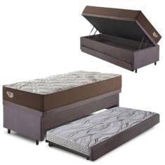 Imagem de Bicama Box Baú com Suede Cinza 120x203 com Colchão Relax Adorabile Mol