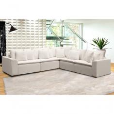 Imagem de Sofá Modular Riviera Linho Creme 280x280 Cm - Meu Estofado