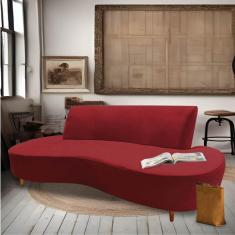Imagem de Sofá Curvo Living Premium 3 Lugares Para Sala Quarto Escritório Corino Vermelho - Ahazzo Móveis