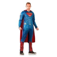 Imagem de Fantasia Super Homem Adulto Batman vs Superman Luxo Com Músculo e Capa