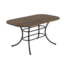 Imagem de Mesa De Sala Jantar 1547 Aço C/tampo Madeirado 160x90cm Preto/legno - Carraro