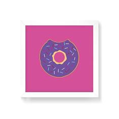Imagem de Arte Maníacos Quadro Decorativo Donut Roxo - 50x50cm (Moldura em laca )