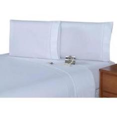Imagem de Lençol King Size 3 Un 40cm C Elástico E Ponto Palito Branco - Shopping